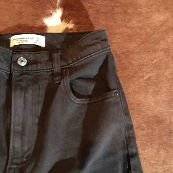 Abercrombie and Fitch the 90s Straight High Rise Chocolate Brown Jeans Size 24 - Picture 3 of 5